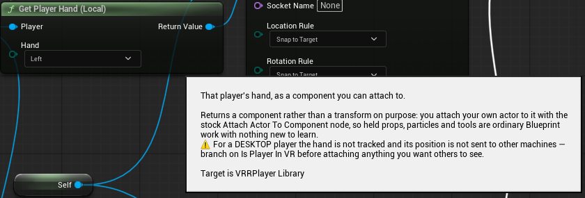 Get Player Hand (Local) with its tooltip