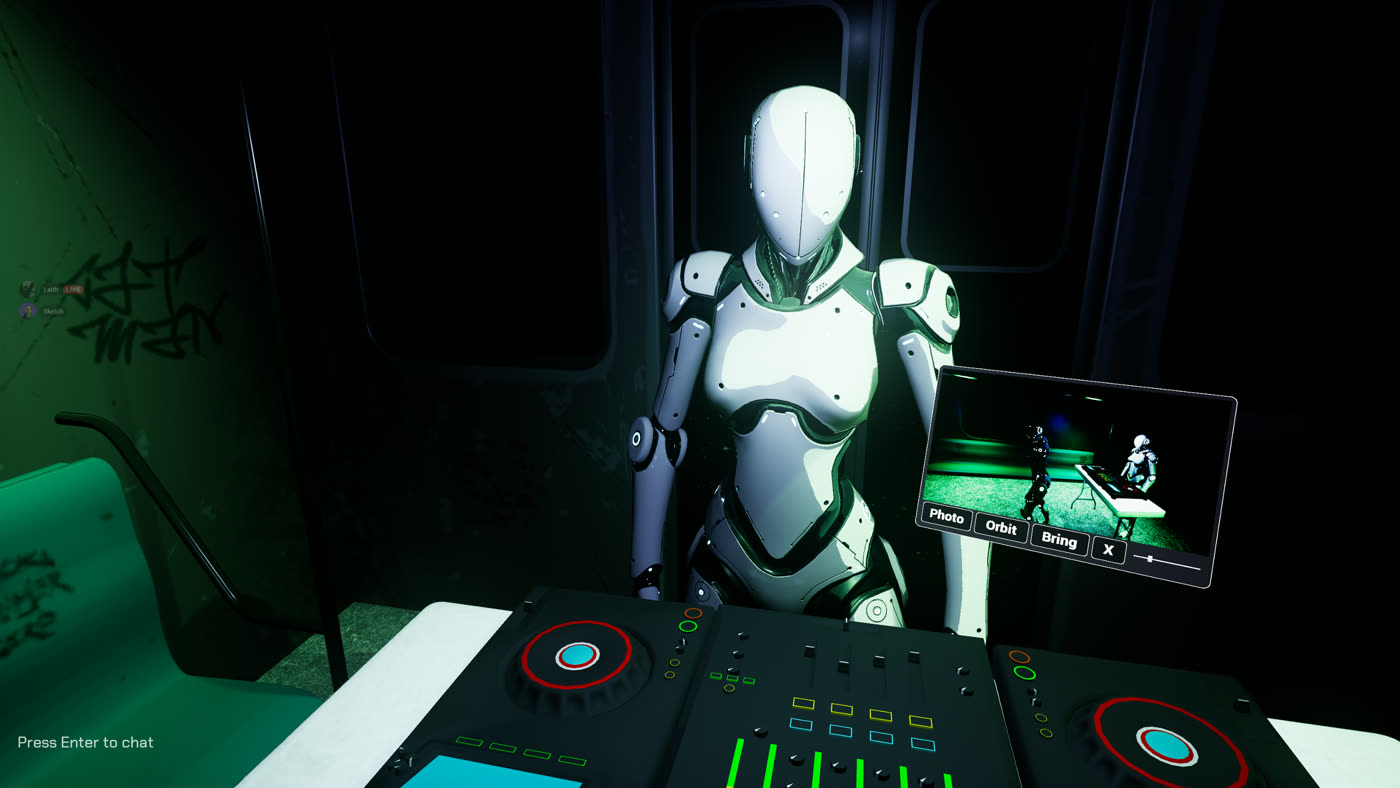 In-game camera filming a session